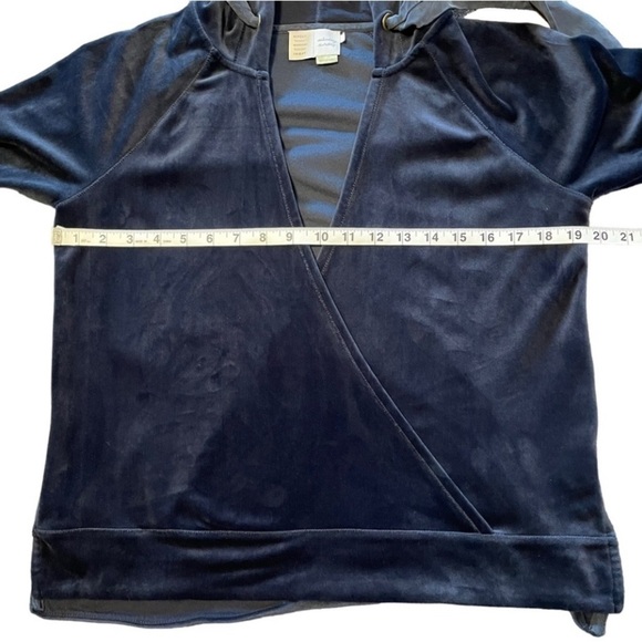 Anthropologie Saturday Sunday Velvet Velour Party Faux Wrap Hoodie Pullover S - Picture 13 of 15